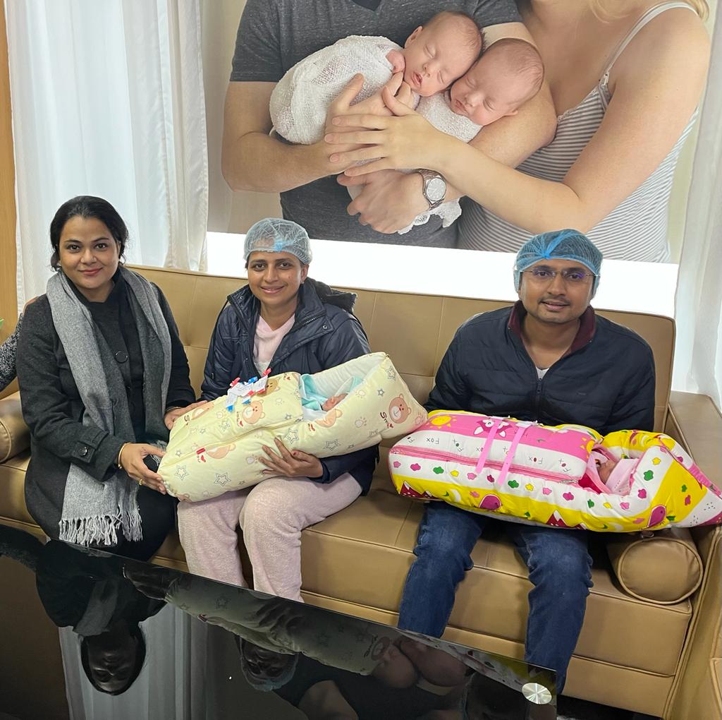 Surrogacy success family with twins