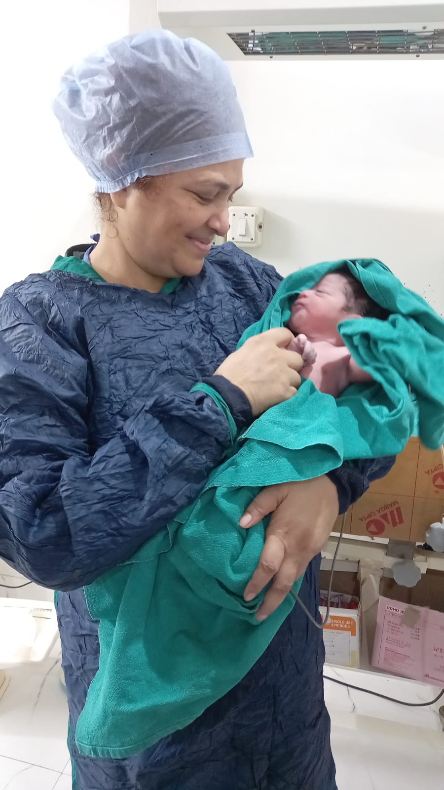 Newborn baby just after birth
